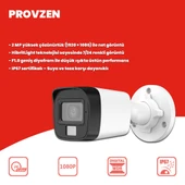 Provzen Hikvision 8 Kamera Hibrit ColorVu Full HD Güvenlik Kamera Olay Anında bildirim - 2