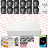 Provzen Hikvision 12 Kamera Hibrit ColorVu Full HD Güvenlik Kamera Olay Anında bildirim - 1