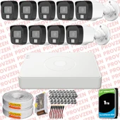 Provzen Hikvision 9 Kamera Hibrit ColorVu Full HD Güvenlik Kamera Olay Anında bildirim thumbnail 1