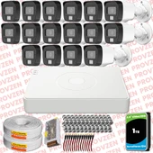 Provzen Hikvision 16 Kamera Hibrit ColorVu Full HD Güvenlik Kamera Olay Anında bildirim - 1