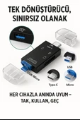 Çok Fonksiyonlu 6 in 1 OTG Kart Okuyucu Telefon Tablet PC Uyumlu - 2