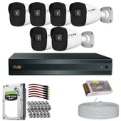 RİVO Dcam 6 Kameralı 40 Metre Gece Görüşlü Set 1TB 7/24 Hdd - 1
