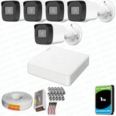 Provzen Hikvision 5 Kameralı Full HD Geniş Açı Güvenlik Kamerası 1TB Olay Anında bildirim thumbnail 1