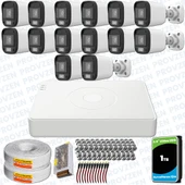 Provzen UNV Full HD 14 Kamera Renkli Gece Görüş Mikrofonlu Olay Anında bildirim thumbnail 1