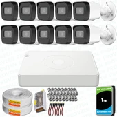 Provzen Hikvision 10 Kameralı Full HD Geniş Açı Güvenlik Kamerası 1TB Olay Anında bildirim thumbnail 1