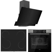 Ferre Fryart Ms Serisi Inox-Siyah Ankastre Elektrikli Cam Set D063 + MS261 + XE63MI thumbnail 1