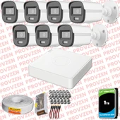 Provzen Hikvision ColorVu Full HD 7 Kameralı Gece Renkli Güvenlik Kamerası Olay Anında bildirim thumbnail 1