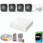 Provzen Hikvision 4 Kameralı Full HD Geniş Açı Güvenlik Kamerası 500GB Olay Anında bildirim thumbnail 1