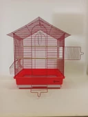Dayang İki Kapılı Çatılı Kuş Kafesi 35x28x46 Kırmızı - 1
