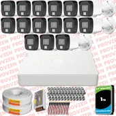 Provzen Hikvision 15 Kamera Hibrit ColorVu Full HD Güvenlik Kamera Olay Anında bildirim - 1