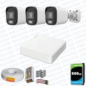 Provzen UNV Full HD 3 Kamera Renkli Gece Görüş Mikrofonlu Olay Anında bildirim thumbnail 1