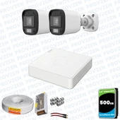 Provzen UNV Full HD 2 Kamera Renkli Gece Görüş Mikrofonlu Olay Anında bildirim thumbnail 1