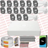 Provzen Hikvision ColorVu Full HD 15 Kameralı Gece Renkli Güvenlik Kamerası Olay Anında bildirim thumbnail 1