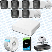 Provzen Hikvision 6’lı İP 4MP Güvenlik Kamerası Seti Colorvu Mikrofonlu Olay Anında Bildirim thumbnail 1