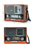 Nostaljik Vintage Radyo Taşınabilir Bluetooth Bağlantılı Hoparlör Radyo thumbnail 3