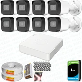 Provzen Hikvision 8 Kameralı Full HD Geniş Açı Güvenlik Kamerası 1TB Olay Anında bildirim thumbnail 1