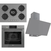 Ferre Flowart Serisi Gri  Ankastre Set (RS038+ QMS63CPR +D079 ) thumbnail 1