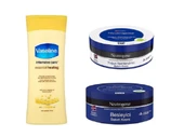 Vaseline Losyon + Neutrogena Yoğun & Besleyici Krem 3'lü Nemlendirici Bakım Seti - 1
