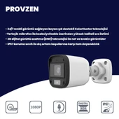 Provzen UNV Full HD 12 Kamera Renkli Gece Görüş Mikrofonlu Olay Anında bildirim thumbnail 2