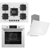 Ferre Flowart Ss Serisi Beyaz Set (SS036 + QMS63CB +D064 ) -75'lik Seri - Kare Emaye Izgara thumbnail 1