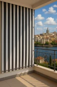GENCER Home Balkon Perdesi Kuş Gözü Ölçü Seçenekli Gri Beyaz - 1