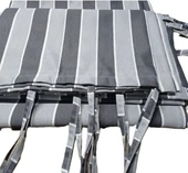 Gencer Home Balkon Perdesi Bağcıklı Ölçü Seçenekli Gri Kalın Çizgili - 3
