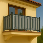 GENCER Home Balkon Perdesi Bağcıklı Ölçü Seçenekli Koyu Gri-Gri - 1