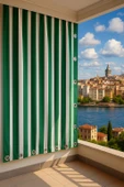GENCER Home Balkon Perdesi Kuş Gözü Ölçü Seçenekli Yeşil - 1