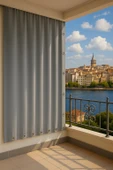 GENCER Home Balkon Perdesi Kuş Gözü Ölçü Seçenekli Gri - 1
