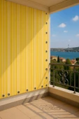 GENCER Home Balkon Perdesi Kuş Gözü Ölçü Seçenekli Sarı İnce - 1