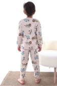 Animal Desenli İnterlok %100 Pamuk Çocuk Pijama Takımı (4'lü Oyun Hamuru HEDİYE) - 3