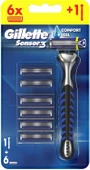 Gillette Sensor3 Tıraş Makinesi Plus 6 Bıçak - Diş Beyazlatıcı Köpük Hediye thumbnail 1