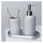 Selim Dekor Natural Banyo Seti Gümüş thumbnail 2