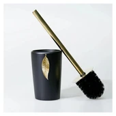 Selim Dekor Leaf Banyo Seti Siyah-Altın thumbnail 5