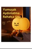 Sevimli Kabak Gece Lambası  3 Kademeli Dokunmatik Işıklı, Şarjlı, Silikon Tasarım thumbnail 2