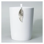 Selim Dekor Leaf Banyo Seti Beyaz-Gümüş thumbnail 3