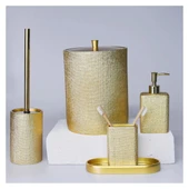 Selim Dekor Linen Banyo Seti Altın thumbnail 1