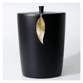 Selim Dekor Leaf Banyo Seti Siyah-Altın thumbnail 4