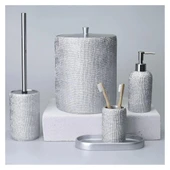 Selim Dekor Natural Banyo Seti Gümüş thumbnail 1