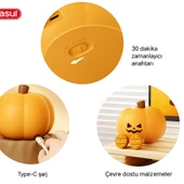 Sevimli Kabak Gece Lambası  3 Kademeli Dokunmatik Işıklı, Şarjlı, Silikon Tasarım thumbnail 5