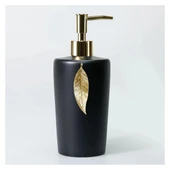 Selim Dekor Leaf Banyo Seti Siyah-Altın thumbnail 2