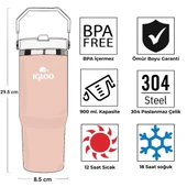 Igloo Powder Termos 900ml-SOMON BEYAZ thumbnail 4