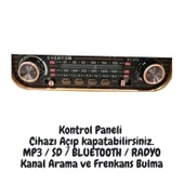 RT676 Retro Radyo Bluetooth Hoparlör USB/SD Kart Girişli, 3 Bant Radyo Alıcılı, Taşınabilir Şarjlı Nostaljik Radyo thumbnail 4