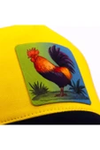 Horoz Figürlü Hayvan Desenli Sarı Beyzbol Şapka Unisex - 3