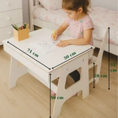 Çocuk Aktivite Masası- % 100 MDF - Üstün Kalite-  Açılabilir Masa + 1 Sandalye thumbnail 3