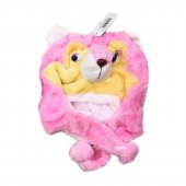 HAYVAN FİGÜRLÜ PELUŞ BERE KIZ ÇOCUK BAĞLAMALI PEMBE KIZ ÇOCUK - 1