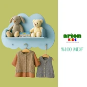 Bulut Desenli Askılık Kitaplık %100 MDF thumbnail 2