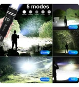 GK9565 100w Ultra Güçlü 2200m Menzil Usb Giriş-Powerbank Lazer Silindir Şarjlı El Feneri 6000 mAh thumbnail 3