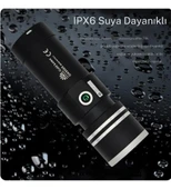 GK9565 100w Ultra Güçlü 2200m Menzil Usb Giriş-Powerbank Lazer Silindir Şarjlı El Feneri 6000 mAh thumbnail 4