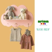 Bulut Desenli Askılık Kitaplık %100 MDF thumbnail 3